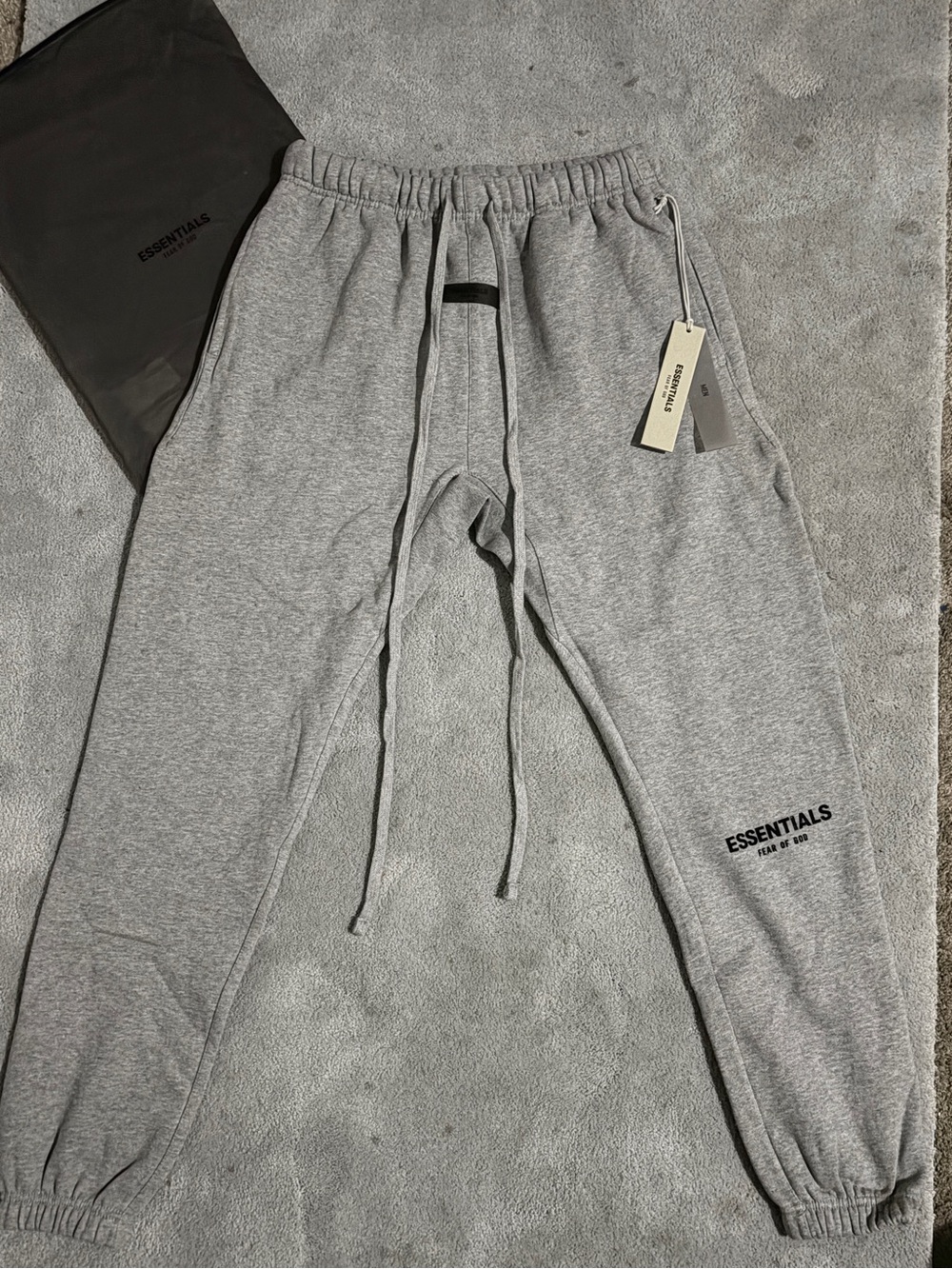 ESSENTIALS Men’s Light Gray Sweatpants with Logo